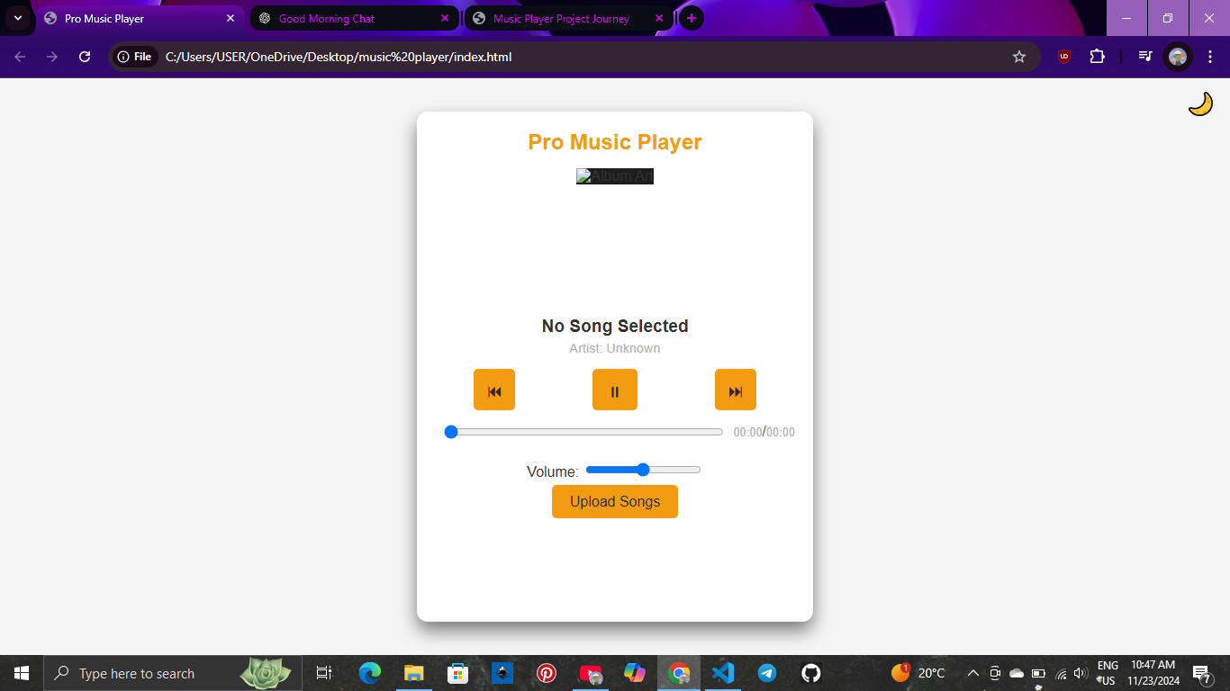 Design process - dark mode and layout